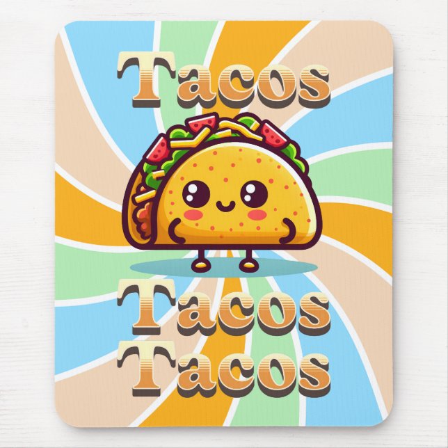 Tapis De Souris Kawaii Cartoon Tacos (Devant)