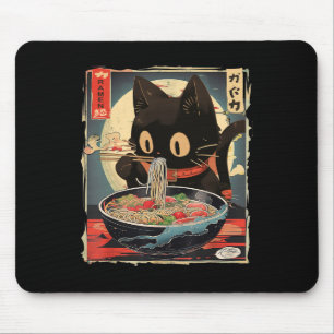 Tapis De Souris Kawaii Chat Manger Ramen nouilles Anime Cadeaux Fi