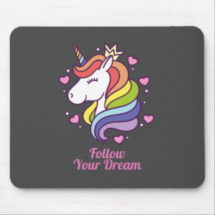 Tapis De Souris Kawaii Colorful Rainbow Unicorn Dreams