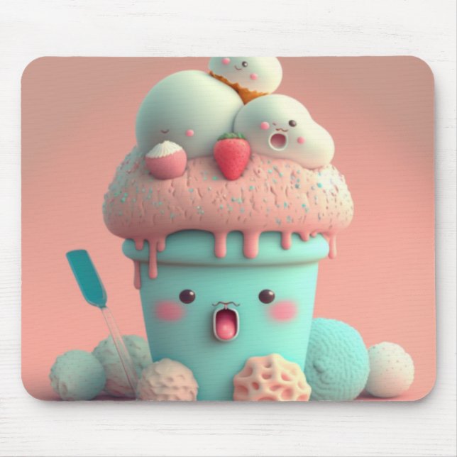 Tapis De Souris Kawaii crème glacée mousepad (Devant)