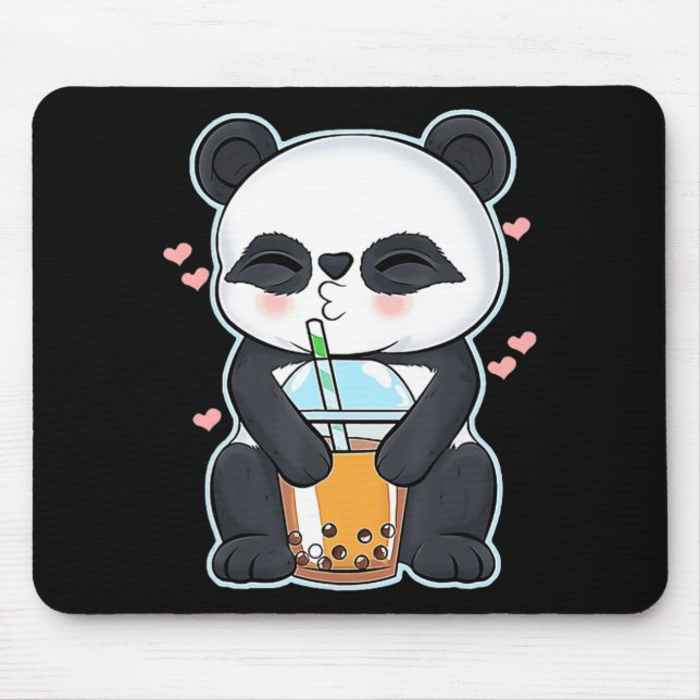 Tapis De Souris Kawaii Cute Anime Panda Boba Buble Tea Otaku Homme (Devant)