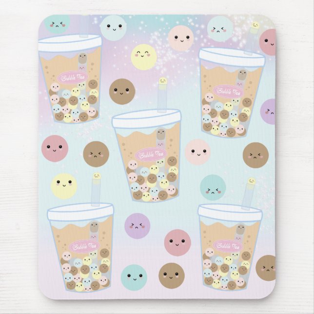 Tapis De Souris Kawaii Cute Bubble Pearl Lait Thé Tapioca Boire (Devant)