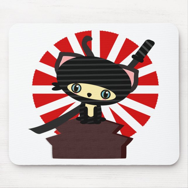 Tapis De Souris kawaii de chat de ninja (Devant)