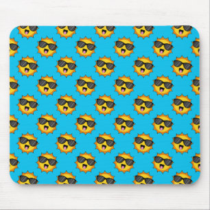 Tapis De Souris Kawaii Joyeux soleil avec lunettes de soleil