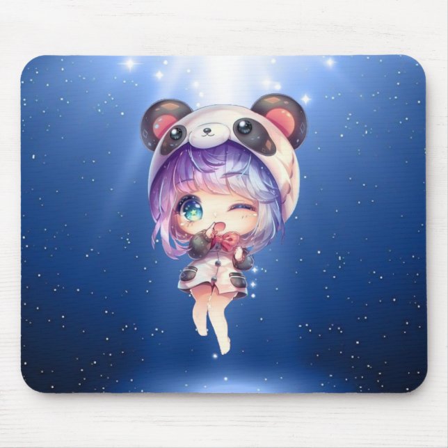 Tapis De Souris Kawaii Panda Anime fille (Devant)