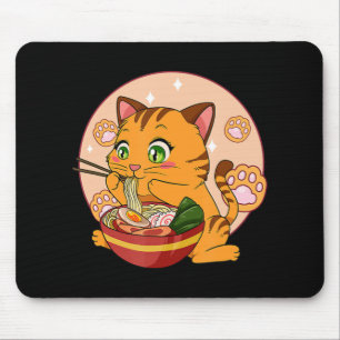 Tapis De Souris Kawaii Ramen Chat Japonais Neko Noodle Anime Cadea