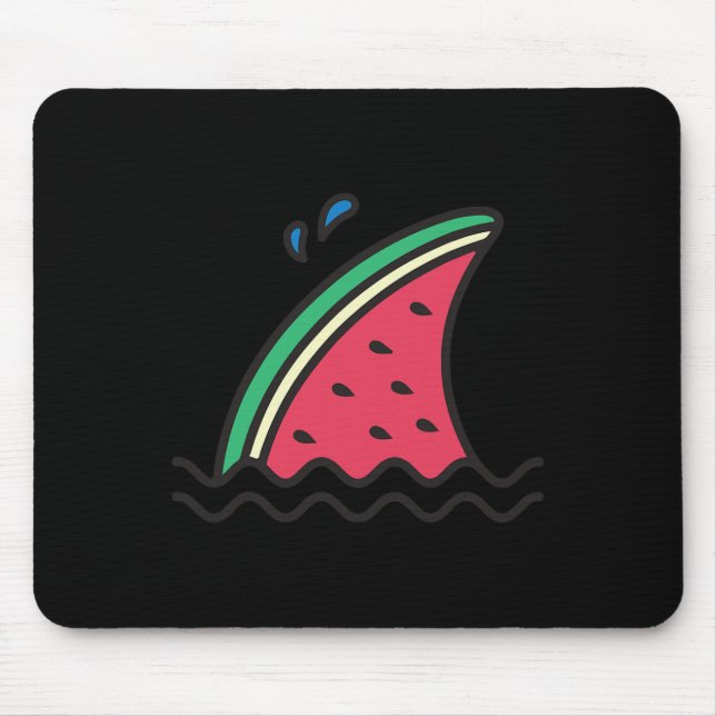 Tapis De Souris Kawaii Watermelon Requin Fin drôle Famille Été Va (Devant)
