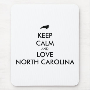 Tapis De Souris KEEP CALM et LOVE NORTH CAROLINA