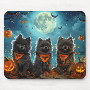Tapis De Souris Keeshond Halloween Épouvantable