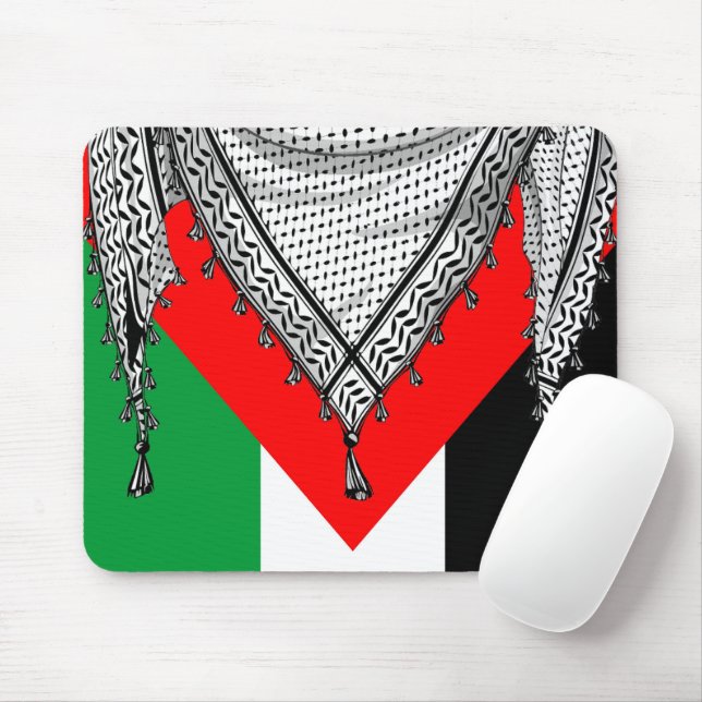 Tapis De Souris Keffiyeh Écharpe palestinienne tissu traditionnel (Avec souris)