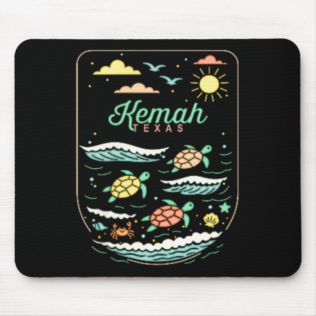 Tapis De Souris Kemah Tx Cute Beach Vacation Sea Turtle Lover  (Devant)