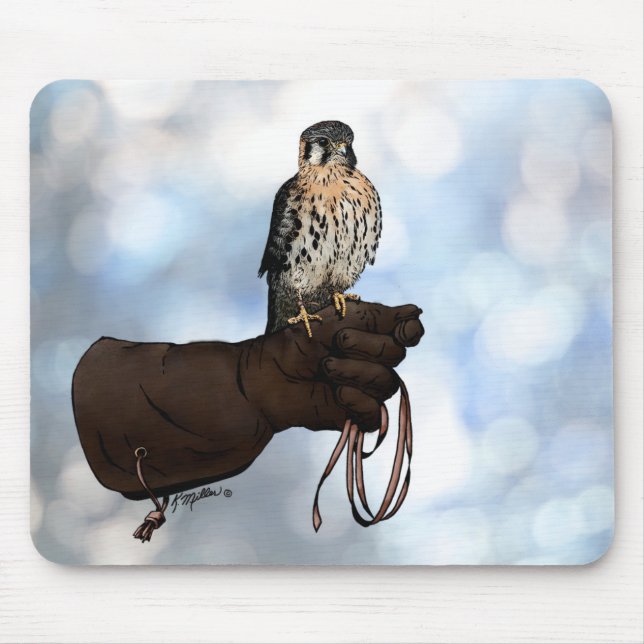 Tapis De Souris Kestrel on Glove Illustration (Devant)