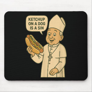 Tapis De Souris Ketchup Sur Un Chien Est Un Chien Chaud De Chicago