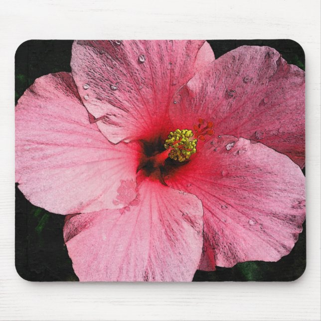 Tapis De Souris Ketmie rose Mousepad (Devant)