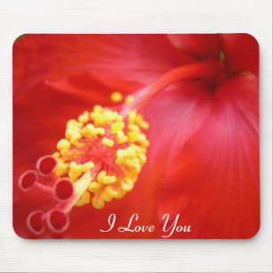 Tapis De Souris Ketmie rouge Mousepad - votre texte !