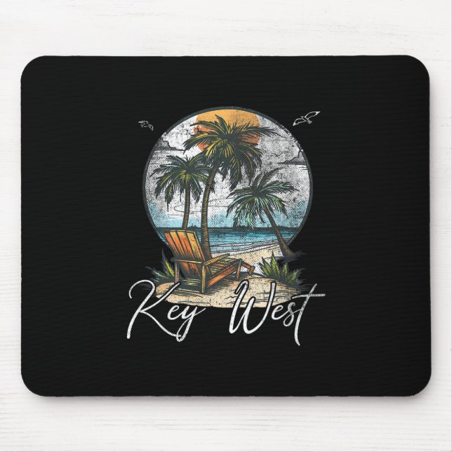Tapis De Souris Key West Floride Fl Palmiers  (Devant)