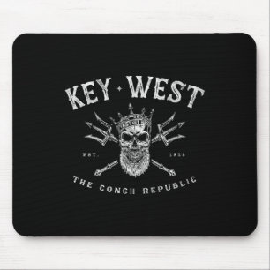 Tapis De Souris Key West Floride Vintage Poseidon République Conch