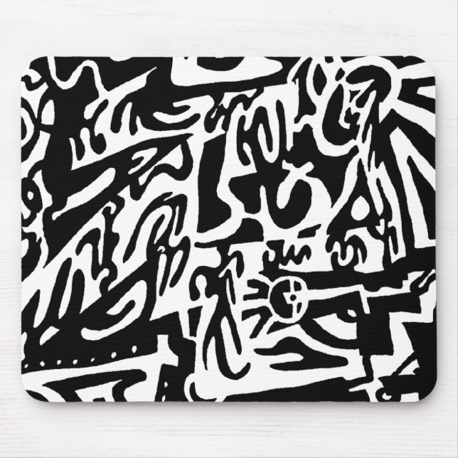 Tapis De Souris "Keys", B&W numérique abstrait (Devant)
