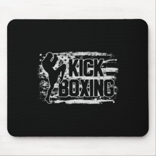Tapis De Souris Kickboxing Kickboxer États-Unis Drapeau Américain