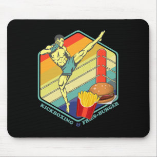Tapis De Souris Kickboxing Muay Thai Boxe Frites Burger Restaurati
