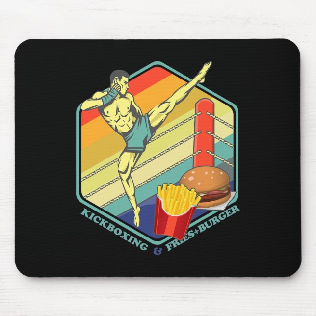 Tapis De Souris Kickboxing Muay Thai Boxe Frites Burger Restaurati (Devant)