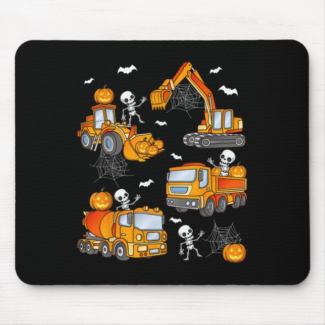 Tapis De Souris Kids Halloween Construction Trucks Costume Toddler (Devant)
