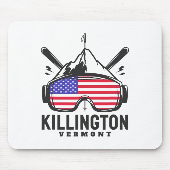 Tapis De Souris Killington Vermont Ski Rétro (Devant)