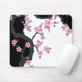 Tapis De Souris Kimono japonais Sakura noir et blanc