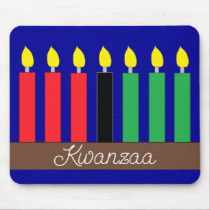 Tapis De Souris Kinara pour Kwanzaa : bleu foncé