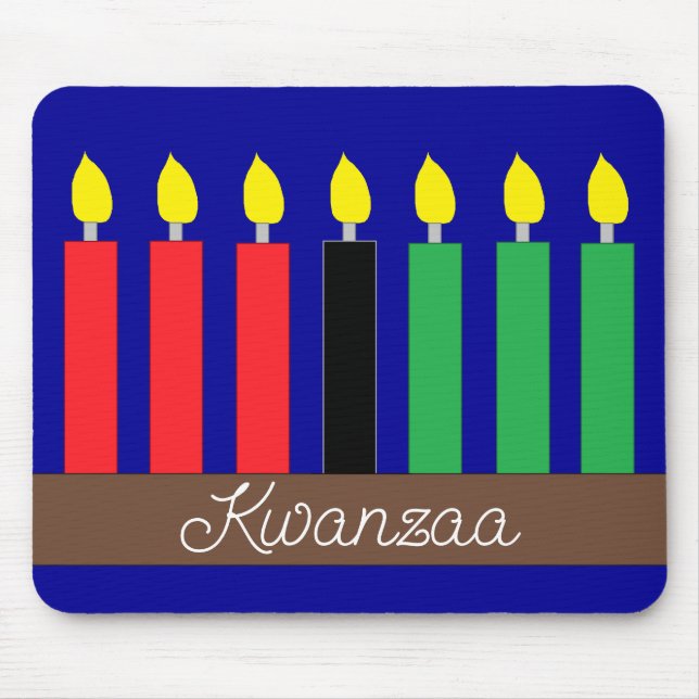 Tapis De Souris Kinara pour Kwanzaa : bleu foncé (Devant)