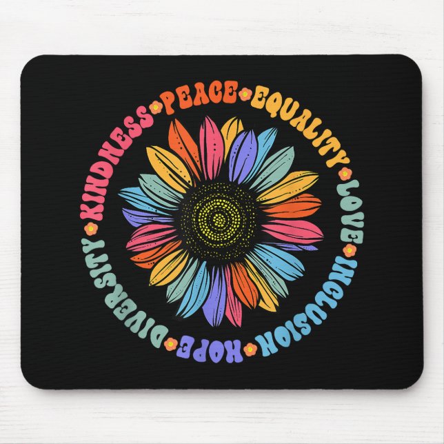 Tapis De Souris Kindness Peace Equality Love Hope Diversity Human (Devant)