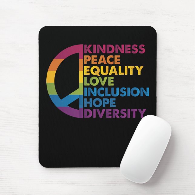 Tapis De Souris Kindness Peace Equality Love Inclusion Hope Divers (Avec souris)
