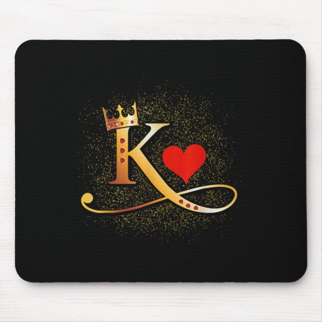 Tapis De Souris King &amp; Queen Of Hearts Couronne Couple Saint V (Devant)