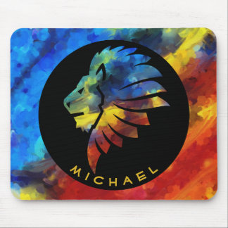 Tapis De Souris King of the jungle watercolor name monogram