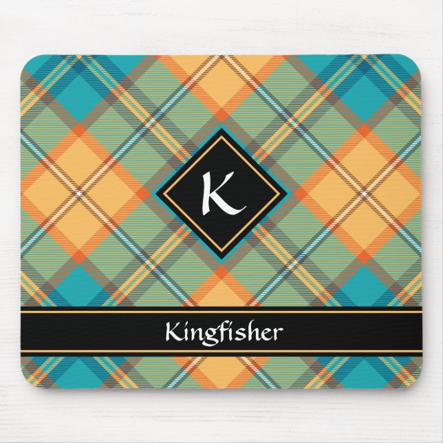 Tapis De Souris Kingfisher Tartan Mouse Pad (Devant)