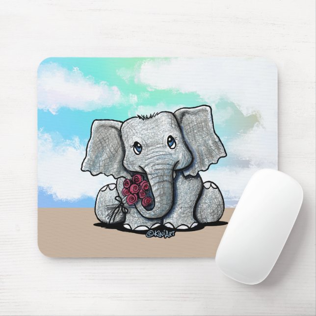 Tapis De Souris KiniArt Eléphant bébé Mousepad (Avec souris)