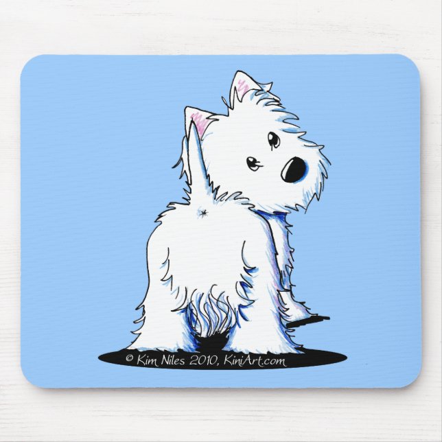 Tapis De Souris KiniArt Fluffy Butt Westie (Devant)