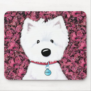 Tapis De Souris KiniArt Westie Impressions florales