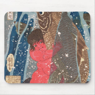 Tapis De Souris Kintoki nage vers le haut de la cascade