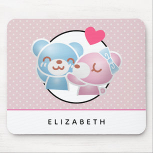 Tapis De Souris Kissing Bears mignon et Kawaii