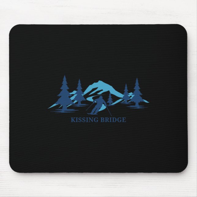 Tapis De Souris Kissing Bridge New York Station de ski Ski Skiing (Devant)