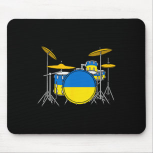 Tapis De Souris Kit de batterie Drapeau ukrainien Ukraine Batteur