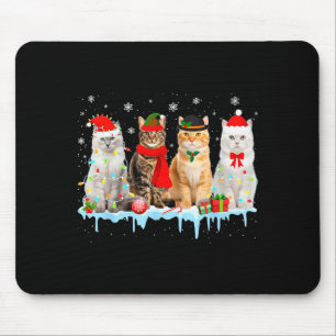 Tapis De Souris Kit de Noël Lumières de Noël Chat Drôle Renne Sant