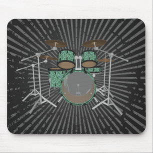 Tapis De Souris Kit de tambour 5 pièces - Tambons verts personnali