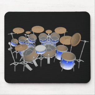 Tapis De Souris Kit de tambour de 10 morceaux : Gradient bleu :