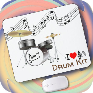 Tapis De Souris KIT DRUM sur une carte souris - I Heart Music