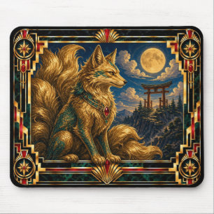 Tapis De Souris Kitsune, Art Déco Mythique
