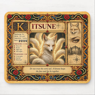 Tapis De Souris Kitsune, Art du Bestiaire Médiéval