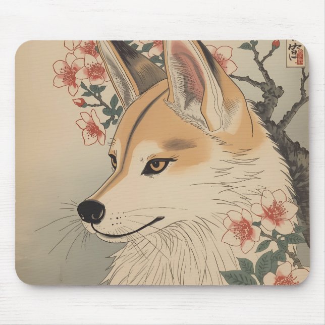 Tapis De Souris Kitsune & cherry blossom (Devant)