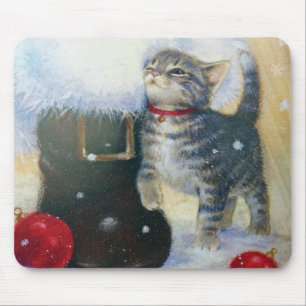 Tapis De Souris Kitten à Père Noël Boot